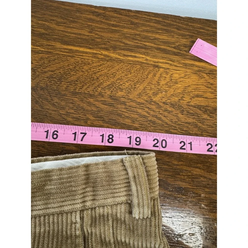 Burberry London Pants Mens 40 Brown‎ Corduroy Pleated Front Casual Trousers